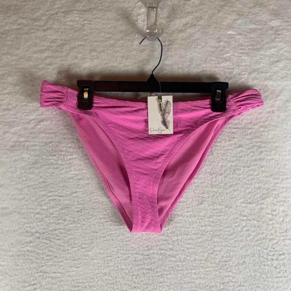 Jessica Simpson‎ Bikini Bottom Women's XL Pink Pretty Pique Side-Shirred S9478